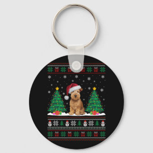 Soft Coated Wheaten Terrier Dog Xmas Tree Light Ug Keychain