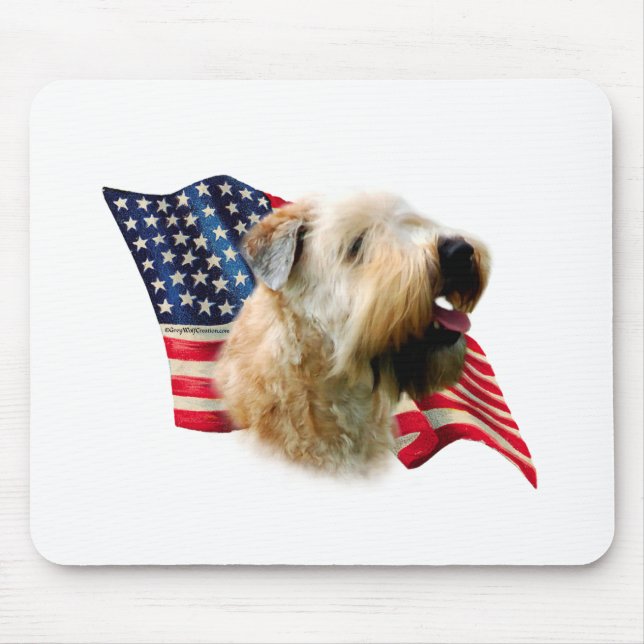 Soft Coated Wheaten Terrier Flag Mouse Pad (Front)