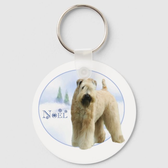 Soft Coated Wheaten Terrier Noel Keychain (Front)