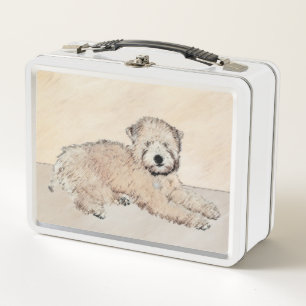 Soft Coated Wheaten Terrier Painting Original Art Metal Lunch Box