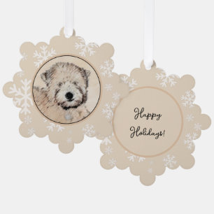 Soft Coated Wheaten Terrier Painting Original Art Ornament Card