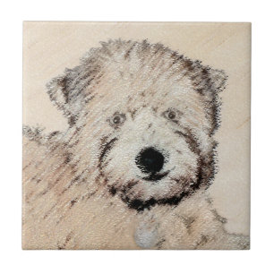 Soft Coated Wheaten Terrier Painting Original Art Tile