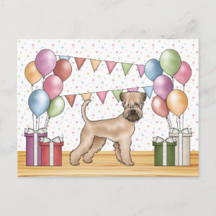 Soft-Coated Wheaten Terrier Pastel Colours Birthda Postcard