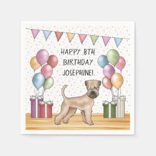 Soft-Coated Wheaten Terrier Pastel Happy Birthday Napkin