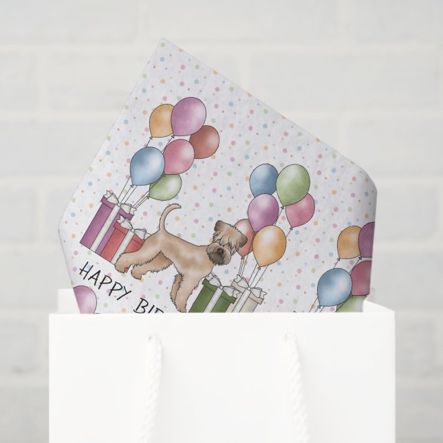 Soft-Coated Wheaten Terrier Pastel Happy Birthday Tissue Paper (Gift Bag)