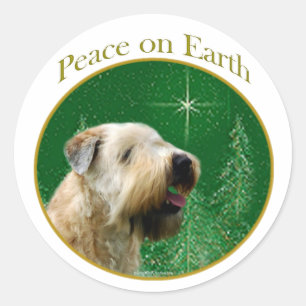 Soft Coated Wheaten Terrier Peace Classic Round Sticker