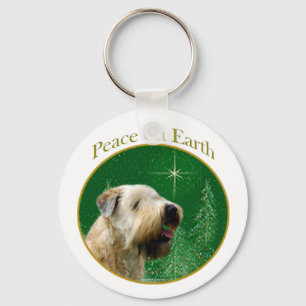 Soft Coated Wheaten Terrier Peace Keychain