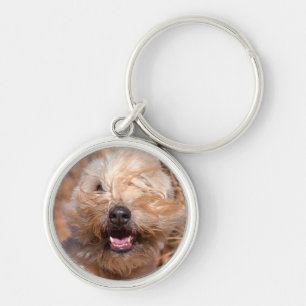 Soft Coated Wheaten Terrier portrait Keychain