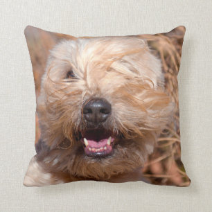 Soft Coated Wheaten Terrier portrait Throw Pillow