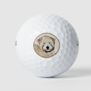 Soft-Coated Wheaten Terrier Puppy Painting Dog Art Golf Balls