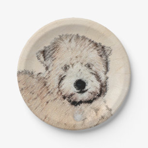 Soft-Coated Wheaten Terrier Puppy Painting Dog Art Paper Plate