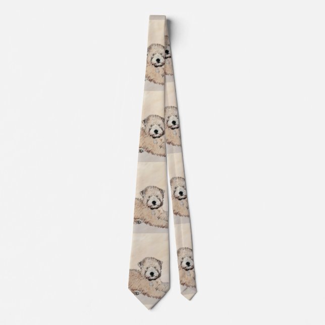 Soft-Coated Wheaten Terrier Puppy Painting Dog Art Tie (Front)