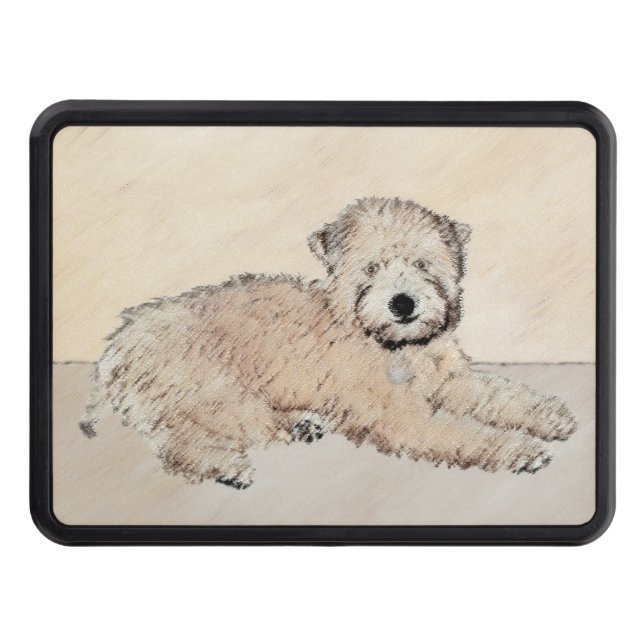 Soft-Coated Wheaten Terrier Puppy Painting Dog Art Trailer Hitch Cover (Front)