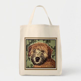 Soft-Coated Wheaten Terrier Puppy with Wet Face Tote Bag