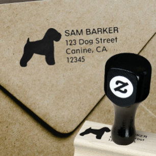 Soft Coated Wheaten Terrier Return Address Rubber Stamp
