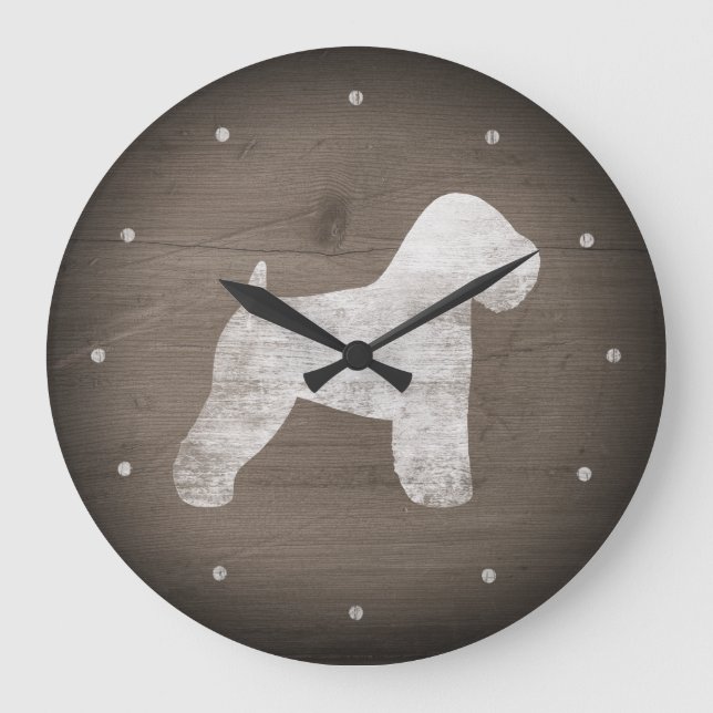 Soft Coated Wheaten Terrier Silhouette Large Clock (Front)