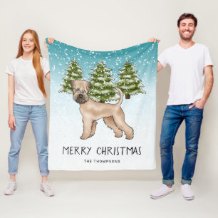 Soft-Coated Wheaten Terrier Snowy Winter Forest Fleece Blanket