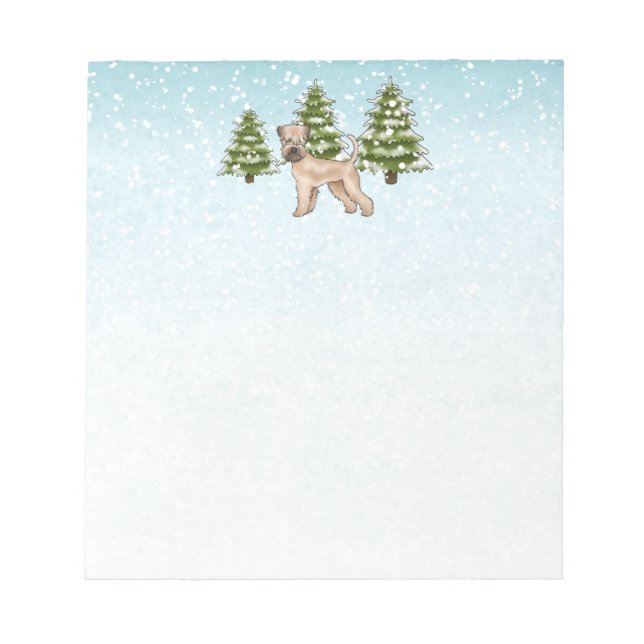 Soft-Coated Wheaten Terrier Snowy Winter Forest Notepad (Front)