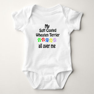 Soft Coated Wheaten Terrier Walks Design Baby Bodysuit