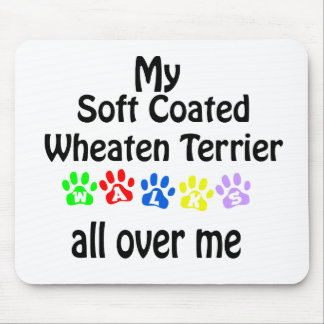 Soft Coated Wheaten Terrier Walks Design Mouse Pad
