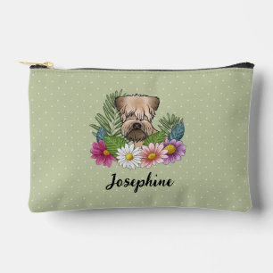 Soft-Coated Wheaten Terrier With Flowers And Name Accessory Pouch