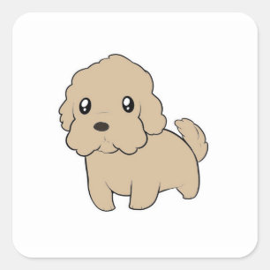 soft coated wheten terrier cartoon square sticker