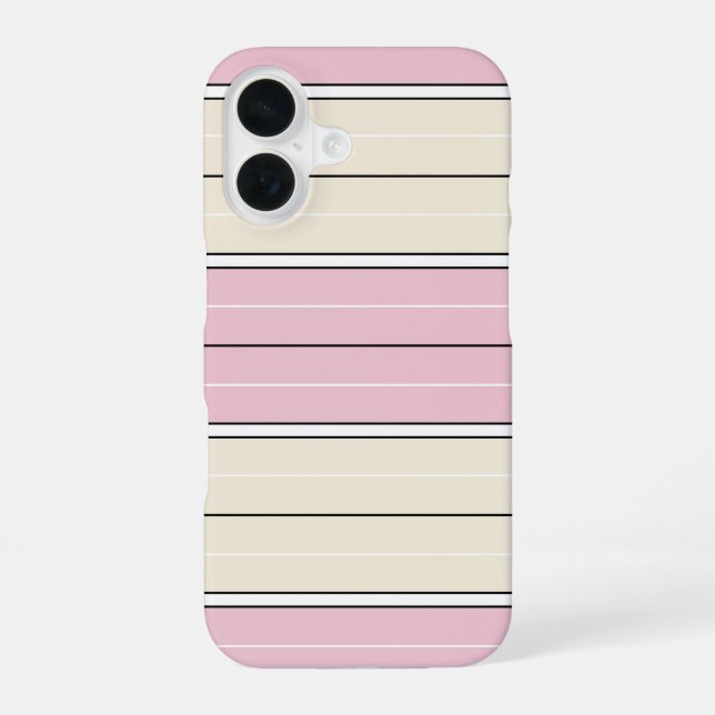 Soft Color Vertical Stripe Pattern Design iPhone 16 Case (Back)