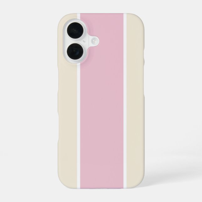 Soft Color Vertical Stripe Pattern Design iPhone 16 Case (Back)
