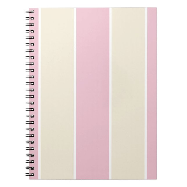 Soft Color Vertical Stripe Pattern Design Notebook (Front)