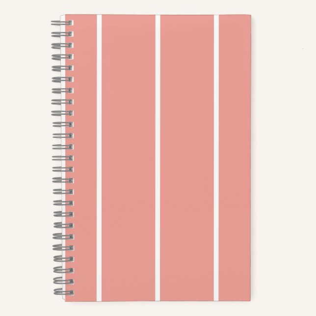 Soft Color Vertical Stripe Pattern Design Notebook (Front)