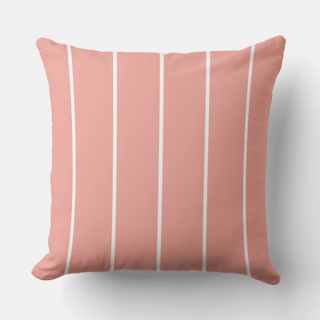 Soft Color Vertical Stripe Pattern Design Throw Pillow (Front)