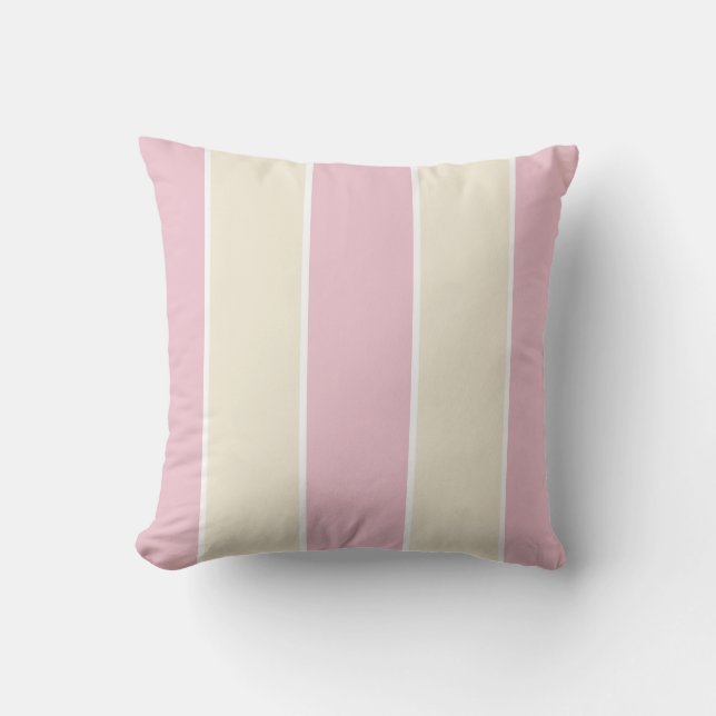 Soft Color Vertical Stripe Pattern Design Throw Pillow (Front)