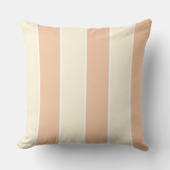 Soft Color Vertical Stripe Pattern Design Throw Pillow (Front)