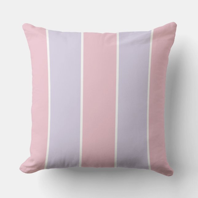 Soft Color Vertical Stripe Pattern Design Throw Pillow (Front)