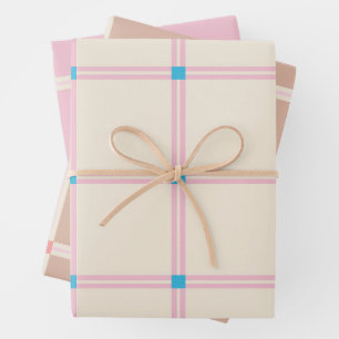 Soft Color Vertical Stripe Pattern Point Design Wrapping Paper Sheet