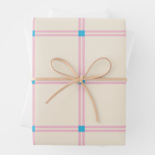 Soft Color Vertical Stripe Pattern Point Design Wrapping Paper Sheet