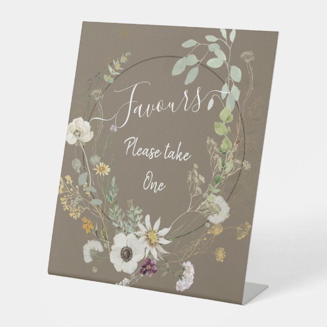 Soft Color Wild Flowers Pedestal Sign (Front)