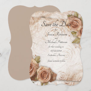 Soft Colored Roses Wedding Save The Date