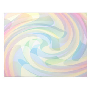 Soft Colors Pastel Swirl Yellow Pink Blue Abstract Notepad