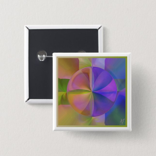 Soft Colour 2 Inch Square Button (Front & Back)