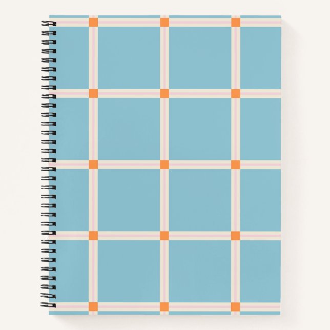 Soft Colour Grid Pattern with Warm Accent Minimal Notebook (Front)