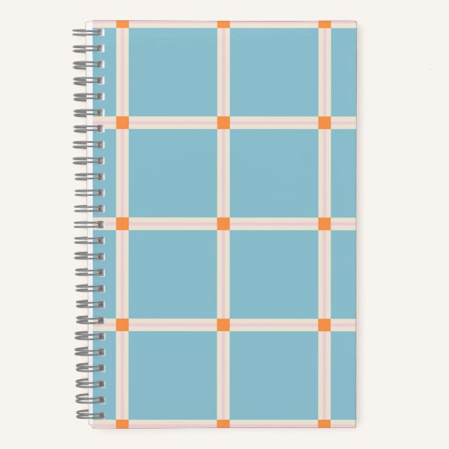 Soft Colour Grid Pattern with Warm Accent Minimal Notebook (Front)