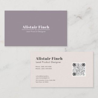 Soft Colour | Modern Elegant Minimalist QR Code Bu Business Card