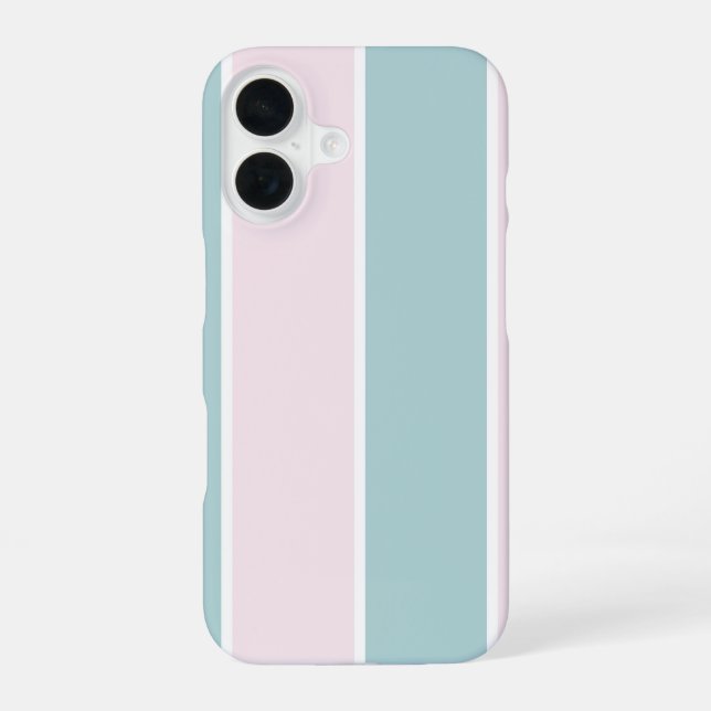 Soft Colour Vertical Stripe Pattern Design iPhone 16 Case (Back)