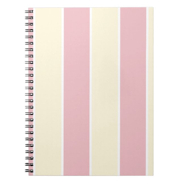 Soft Colour Vertical Stripe Pattern Design Notebook (Front)