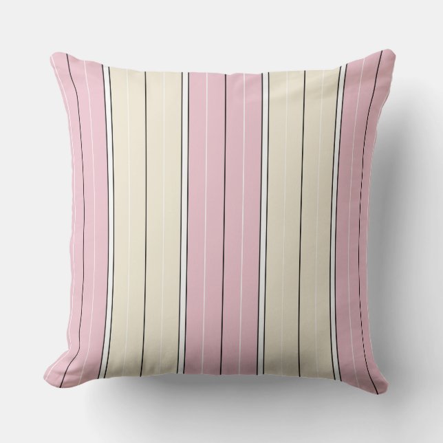 Soft Colour Vertical Stripe Pattern Design Throw Pillow (Front)
