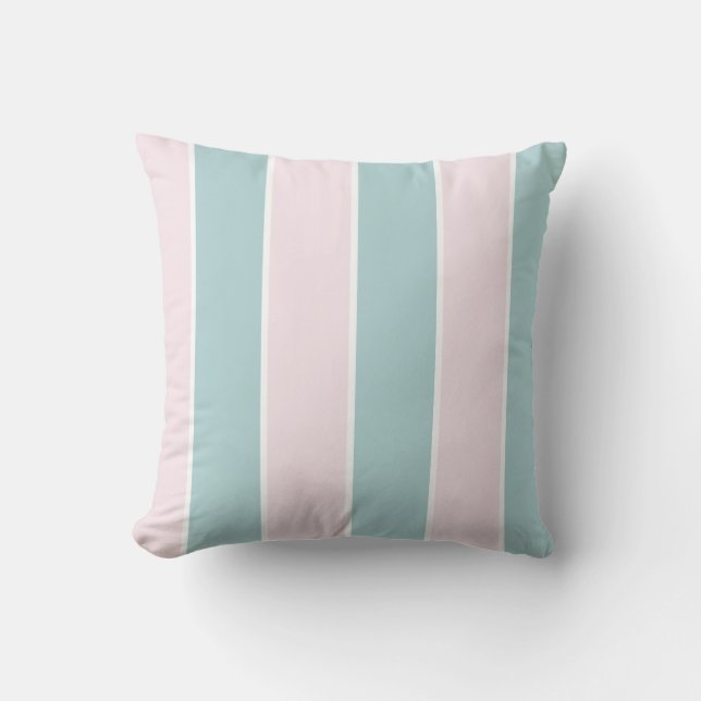 Soft Colour Vertical Stripe Pattern Design Throw Pillow (Front)