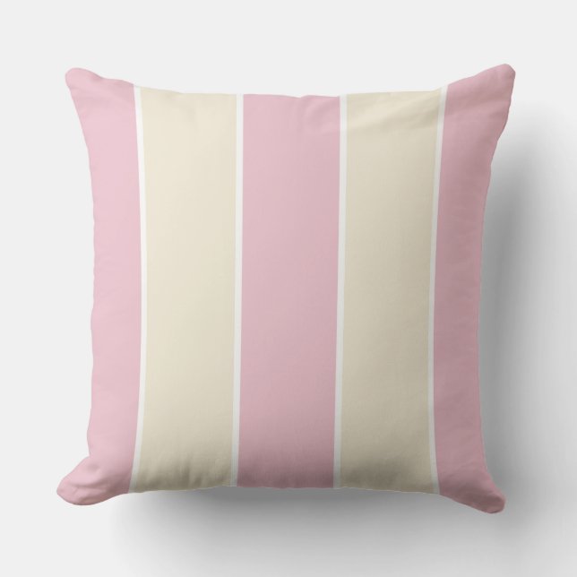 Soft Colour Vertical Stripe Pattern Design Throw Pillow (Front)