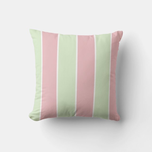 Soft Colour Vertical Stripe Pattern Design Throw Pillow (Front)
