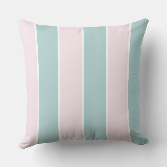 Soft Colour Vertical Stripe Pattern Design Throw Pillow (Back)